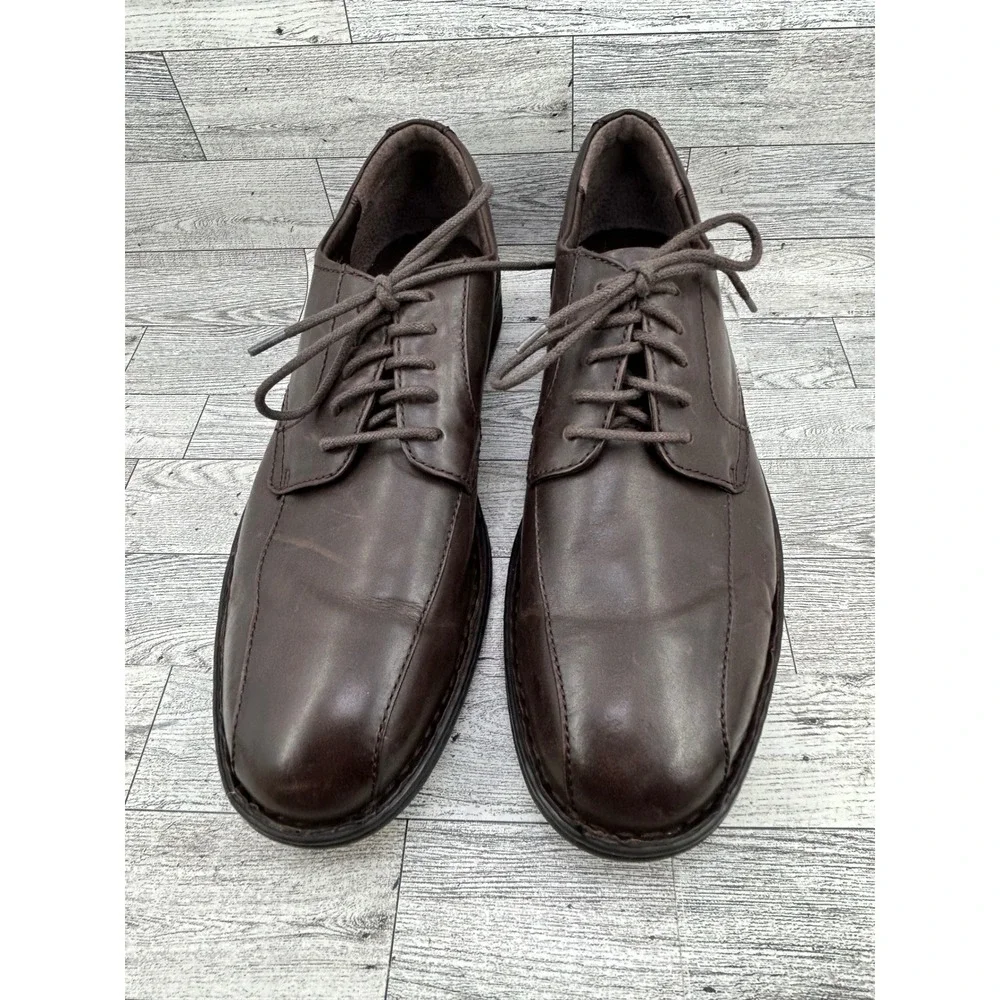 Born Mens Brown Leather Bicycle Toe Oxford Dress Shoes H14052 Size‎ 11.5M